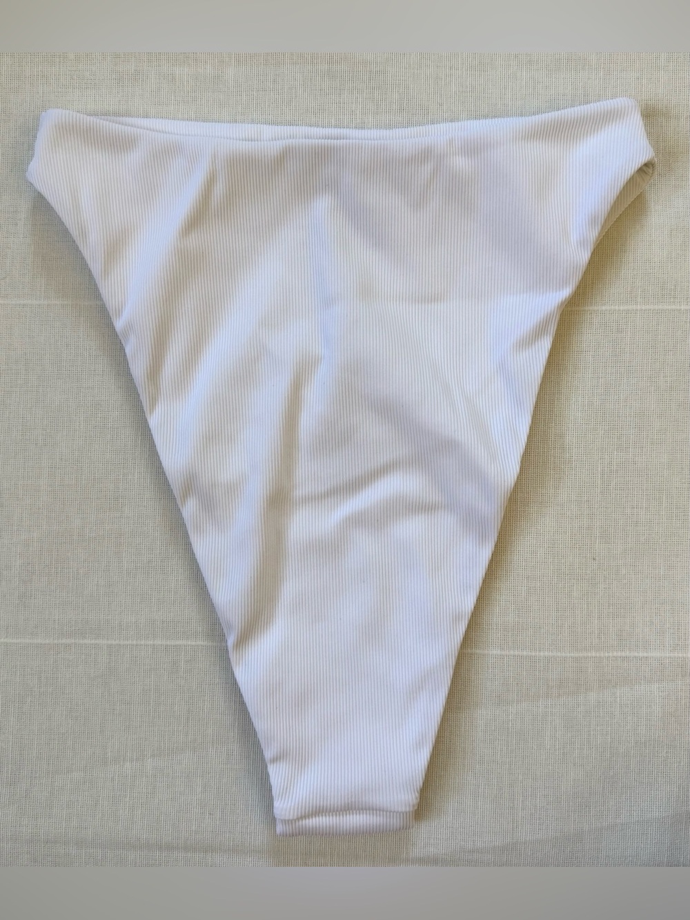 NWT AILA BLUE James High Hip Bikini Bottom | White Rib Size S - Picture 5 of 6